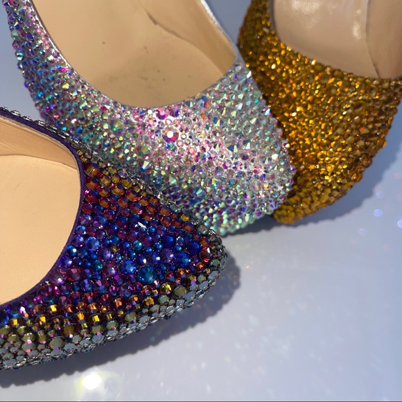 Christian Louboutin AB Crystal Bling Strass Daffodile Size EU 38.5 / US 8.5 - Picture 13 of 14